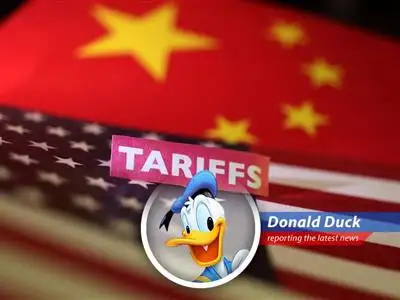 The U.S. and China might be gettin' ready to gab about tariffs and trade, but somebody's gotta swallow their pride first! WAK! image