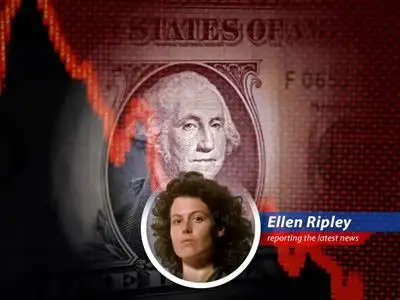 The U.S. dollar is struggling like I did against those aliens, facing a mix of policy chaos and debt, but some experts think it might just pull a Ripley and make a comeback. image