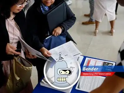 The US job market is tougher than a diamond-plated girder right now, with folks struggling to find work and employers tighter than Fry's wallet. Bender's here to break it down, baby! image
