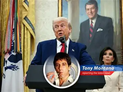 Tony Montana breaks down how Trump's tariff threats are just a power play, not some 'chickening out' like the media wants you to believe. It's all about getting what you deserve, you understand? image
