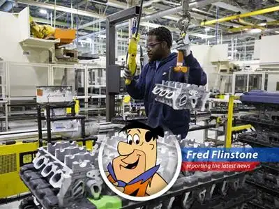 Top car groups are banding together to fight hefty tariffs that could drive auto suppliers into the tar pits and leave Bedrock without wheels! image