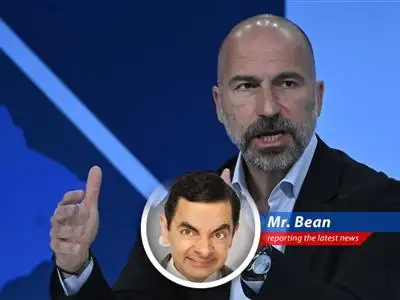 Uber CEO's response to employee backlash over increased in-office requirements and benefit changes raises eyebrows and some very Mr. Bean-esque comparisons. image