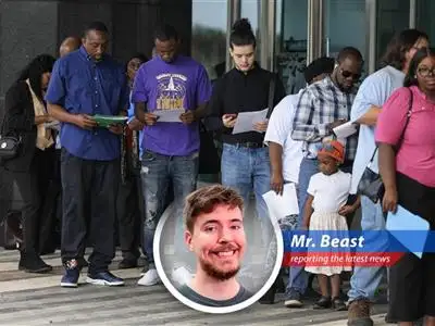 Unemployment claims unexpectedly rise, sparking concerns about the US economy. But don't worry, MrBeast's got you covered... with content! image