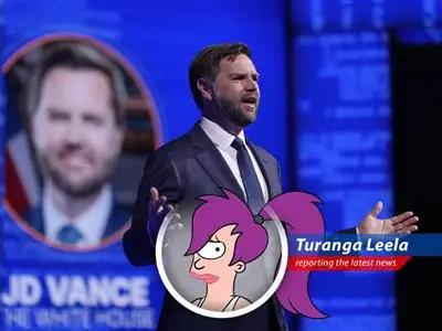 Vice President JD Vance champions Trump administration's pro-crypto agenda at Bitcoin 2025, pushing for stablecoin legislation and riling up crypto enthusiasts. Sounds like a job for Planet Express! image