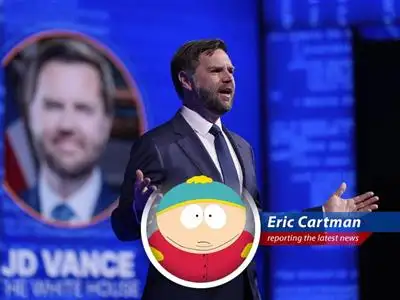 Vice President JD Vance kisses Trump's butt by promoting stablecoin legislation at Bitcoin 2025, while dissing on Gensler and gloating about crypto profits. Respect my Authoritah! image