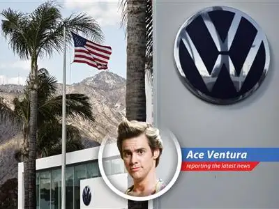 Volkswagen's Q1 profit plummets amidst Trump's tariff tango, but Ace Ventura is on the case to sniff out the truth! image