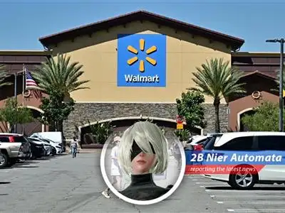 YoRHa unit 2B analyzes the trade war between Trump and Walmart, finding unexpected parallels to the endless conflict against the machines, with a side of existential humor. image