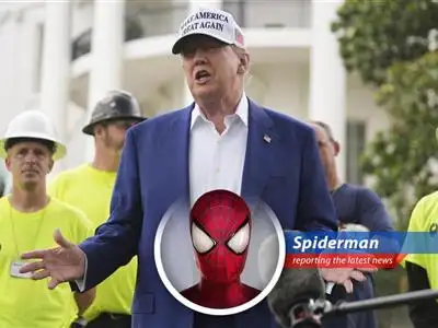 Your friendly neighborhood Spider-Man reports on the tangled web of accusations between Trump and Fed Chair Powell, swinging through the economics with a humorous twist. image